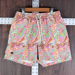 Oas Swim Shorts Abstract Labyrinth Mesh Lined Drying Beach Pockets Men's Small